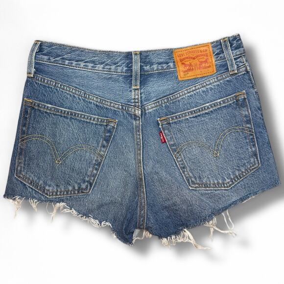 Levi's Blue Jean Shorts Size 24 - Picture 2 of 3